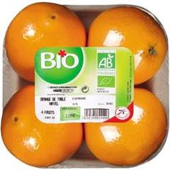 Oranges BIO, en barquette déjà pesée d'1 Kg
