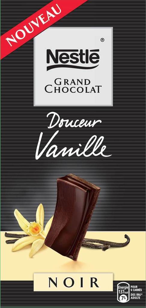 Nestlé grand chocolat noir vanille 100g
