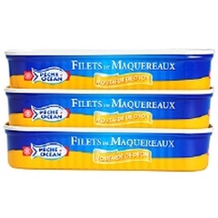 Filets maquereaux Peche Ocean Moutarde Dijon 1/4 3x169g