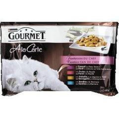 Gourmet, A La Carte - Fantaisies du chef pour chat, les 4 sachets de 85g