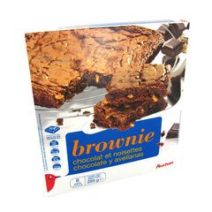 Auchan Brownies familial chocolat et noisettes 8 parts 1 x 285g