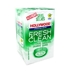Hollywood, Chewing gum fresh & clean a la menthe verte , le lot de 3 boites, 60 gr