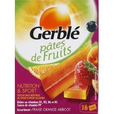 Gerble, Pates de fruits dietetiques, pomme fraise orange abricot, les 6 sachets - 162g