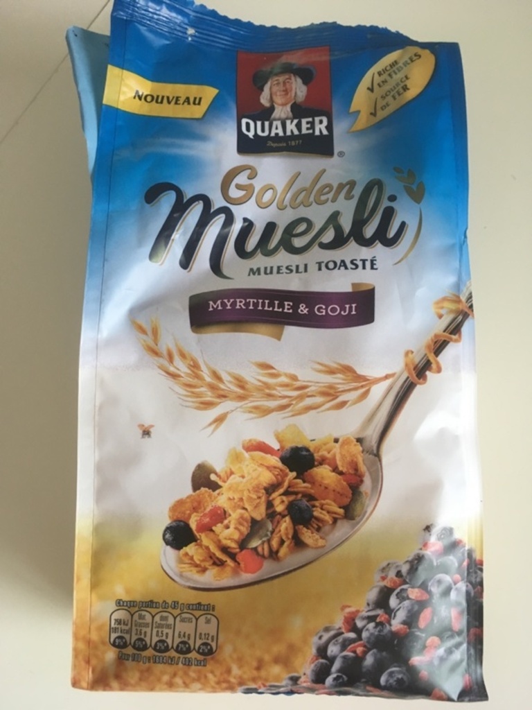 cereales golden muesli myrtille & goji quaker 500g