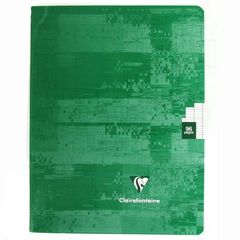 Cahier 17 x 22 cm grands carreaux vert