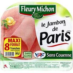 Le jambon de Paris Sans couenne 8 tr 280 g