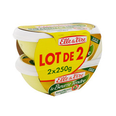 Beurre tendre leger Elle & Vire Demi-sel 41%mg 2x250g