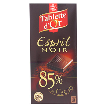 Chocolat Tablette d'Or noir 85% cacao 100g
