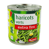 haricots verts extra fins auchan 220g