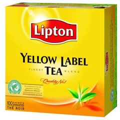 The noir finest blend, Yellow Label tea la boite de 100 sachets de 200g