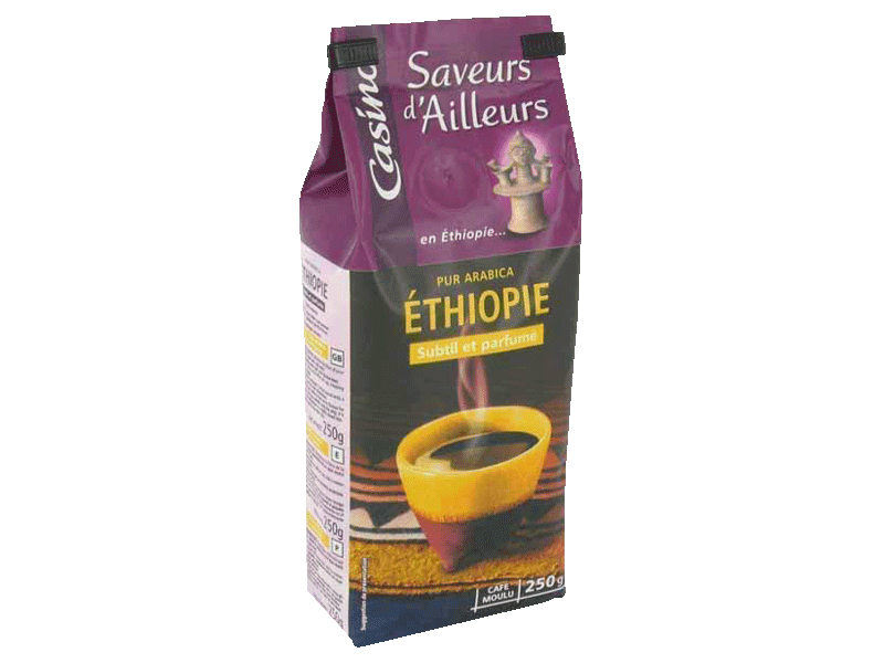 Cafe moulu saveurs d'ailleurs pur arabica ethiopie subtil et parfume