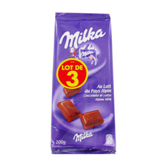 chocolat au lait du pays alpin milka 3x200g