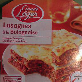 Claude Leger, Lasagnes a la bolognaise, la barquette de 300g