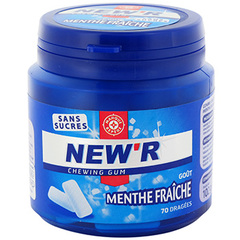 Chewing gum sans sucre New'r Menthe fraiche box 102g