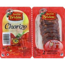 Chorizo pur porc pretranche JUSTIN BRIDOU, 2x40g