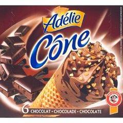 Cone chocolat, creme glacee chocolat avec pepites de chocolat noir, 6 x 120ml,720ml