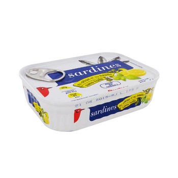 sardines citron / basilic auchan 135g