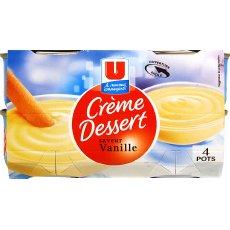 Creme dessert saveur vanille U, 4x120g