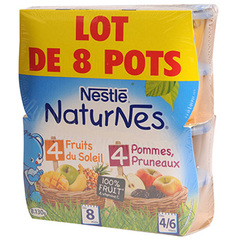 Nestle natures fruits du soleil + pommes pruneaux 8x130g