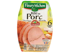 Fleury Michon, Roti de porc, cuit et prepare dans le filet, la barquette de 6 tranches _ 180g