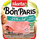 Herta Le Bon Paris - Jambon qualité supérieure réduit en sel la barquette de 2 tranches - 70 g