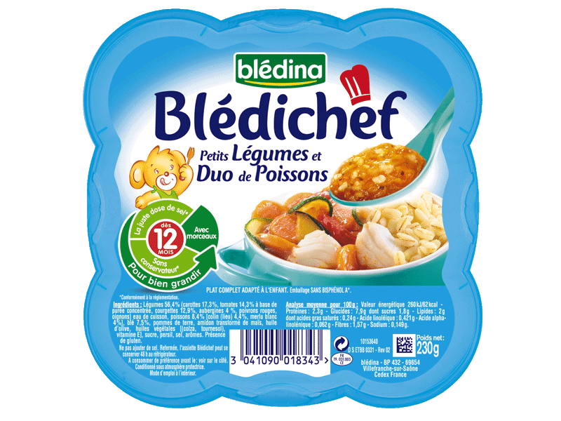 Bledichef - Petits legumes et duo de poissons, des 12M