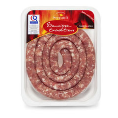 Saucisse Tradition - Chipolata certifiee Sans colorant sans conservateur, porc frais origine sud ouest, 86 % de maigre, ne se pique pas a la cuisson