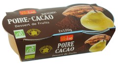 Dessert de fruits poire-cacao