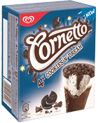 Cornetto Glaces Cookies'N'Dream la boite de 4 cônes - 240 g