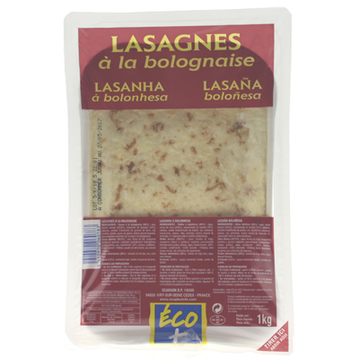 Lasagnes bolognaise Eco+ 1kg