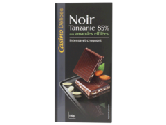 Chocolat Noir Tanzanie 85% amandes effilees