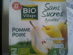 Puree de fruits bio Village Pomme poire 4x100g