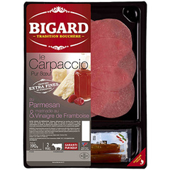Carpaccio boeuf parmesan/vinaigre framboise, BIGARD, 190g, France