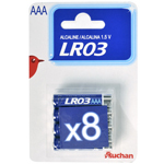 Auchan piles alcaline standard x8 LR03