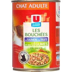 Aliment pour chat Bouchees en sauce volaille, foie et legumes U, 400g