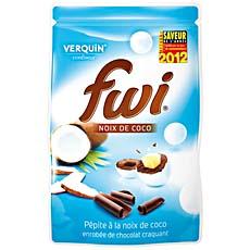 Pepites a la noix de coco enrobees de chocolat Fwi VERQUIN, 100g