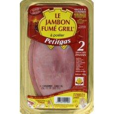 Jambon fume grill 2tranches a cuire s/skin 200g petitgas