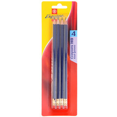 Crayon graphite HB Esquisse x4 avec bout gomme