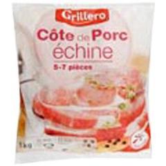 Grillero, Cote de porc echine, le sachet de 5 a 7 pieces - 1kg