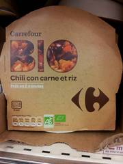 Plat cuisiné bio chili con carne et riz Carrefour Bio