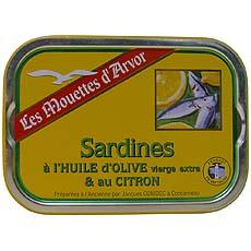 Mouettes d'Arvor sardines au citron et huile d'olive 115g