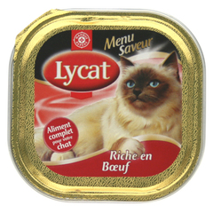 Patee chats menu saveur Lycat Boeuf 100g