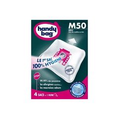 Handy Bag 4 Sacs Aspirateurs, Pour Aspirateurs Miele, Fermeture Hermétique, Filtre Anti-Allergène, Filtre Moteur, M50