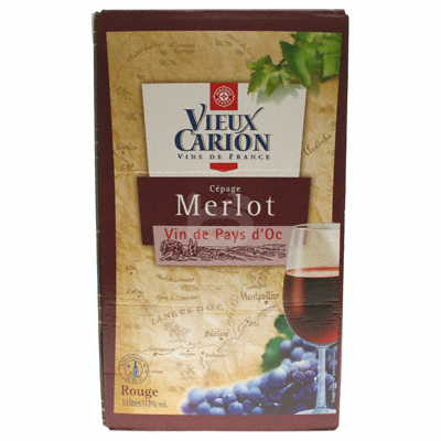 Vin rouge Vieux Carion Merlot 13%vol 10l