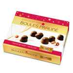 Boules de chocolat noir fourrees praline rangees JACQUOT, 1kg