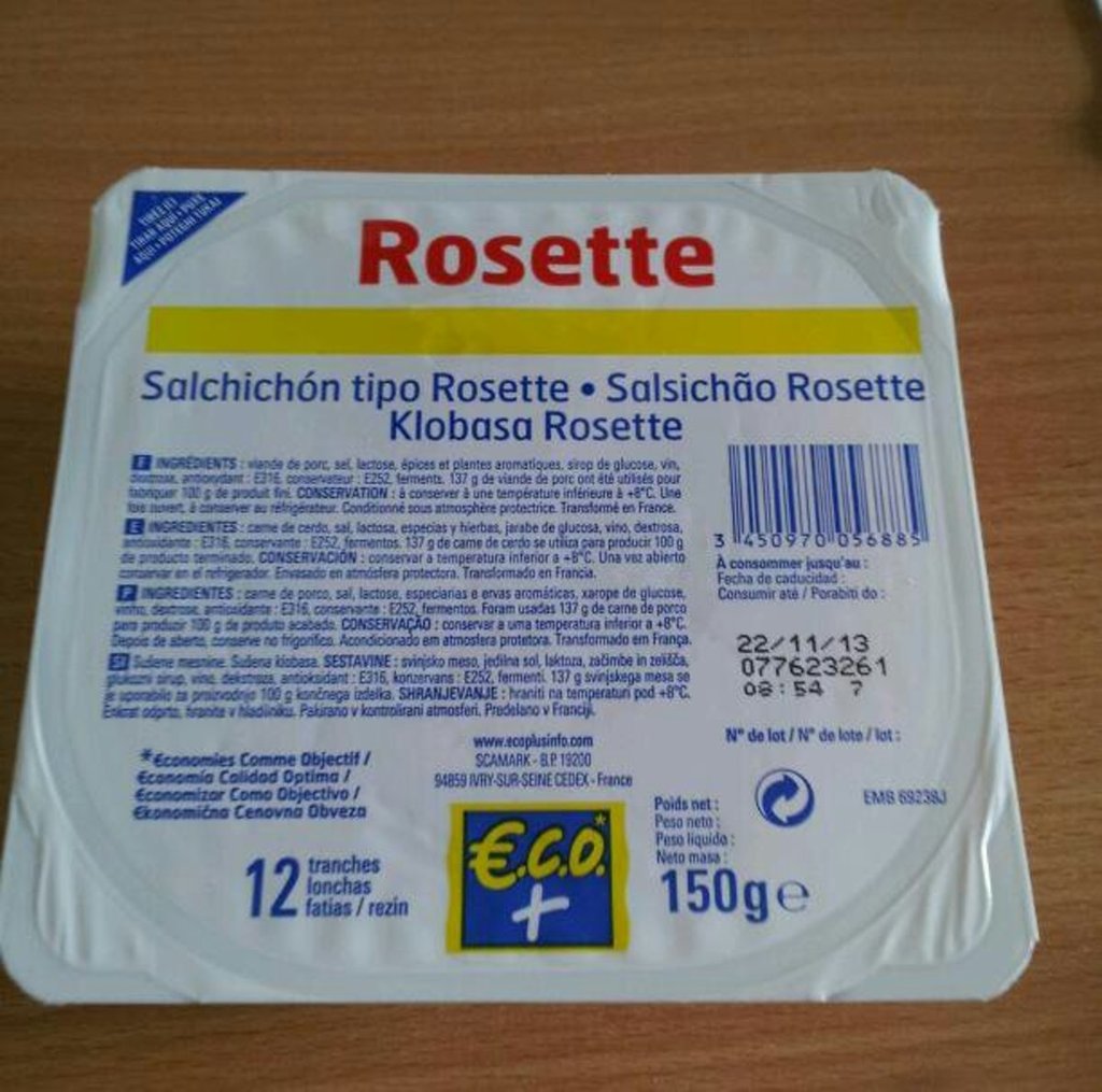 Rosette pur porc Eco+ 12 tranches - 150g