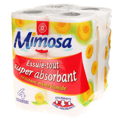 Essuie-tout blanc Mimosa x4