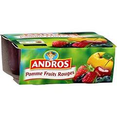Andros desserts fruitier pomme fruits rouges 4x100g