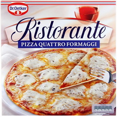 Pizza quatre fromages, pate fine croustillante, Ristorante