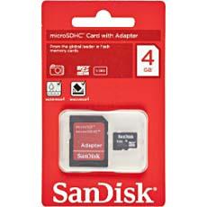 CARTE MEMOIRE SANDISK MICRO SDHC 4GB + ADAPTATEUR